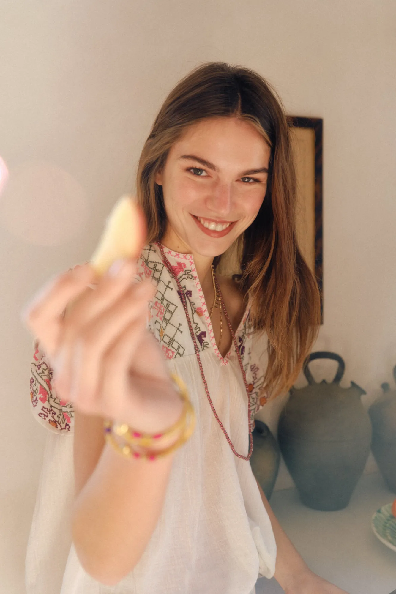 Amelie Top De Algodon Bordado^Hoss Intropia Online