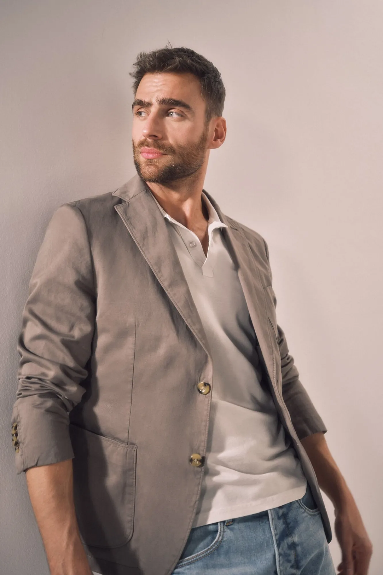 Americana Slim Algodon Y Lino^Ooto Cheap