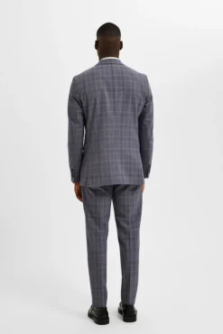 Americana Slim Fit De Cuadros Con Bolsillos^Selected Clearance