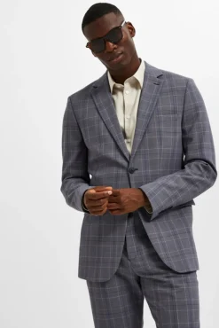 Americana Slim Fit De Cuadros Con Bolsillos^Selected Clearance