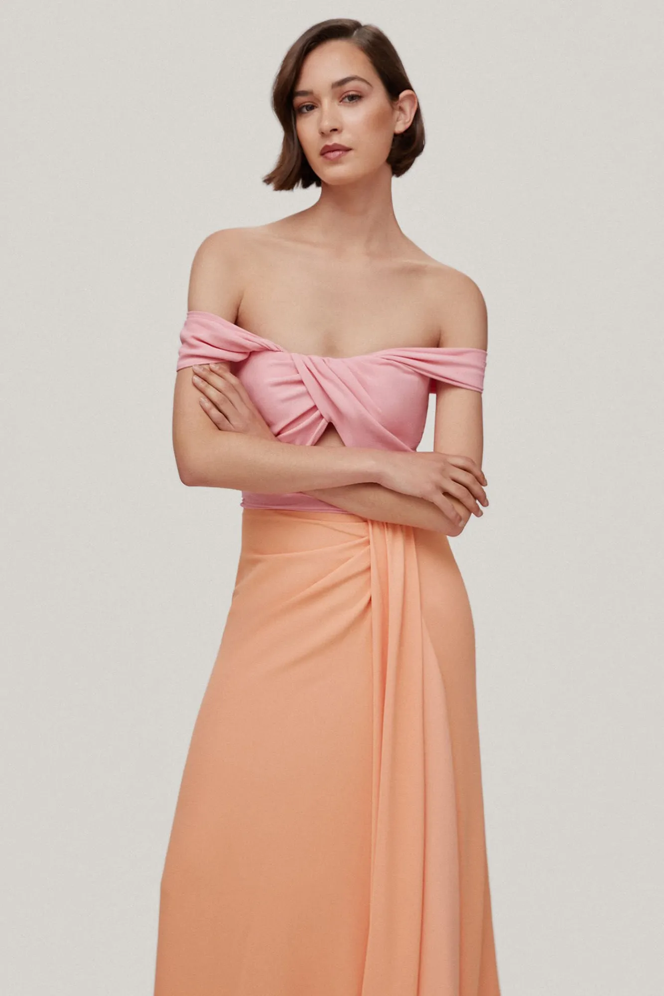 Anita. Vestido Off Shoulder Bicolor^TFP by Tamara Falco Online