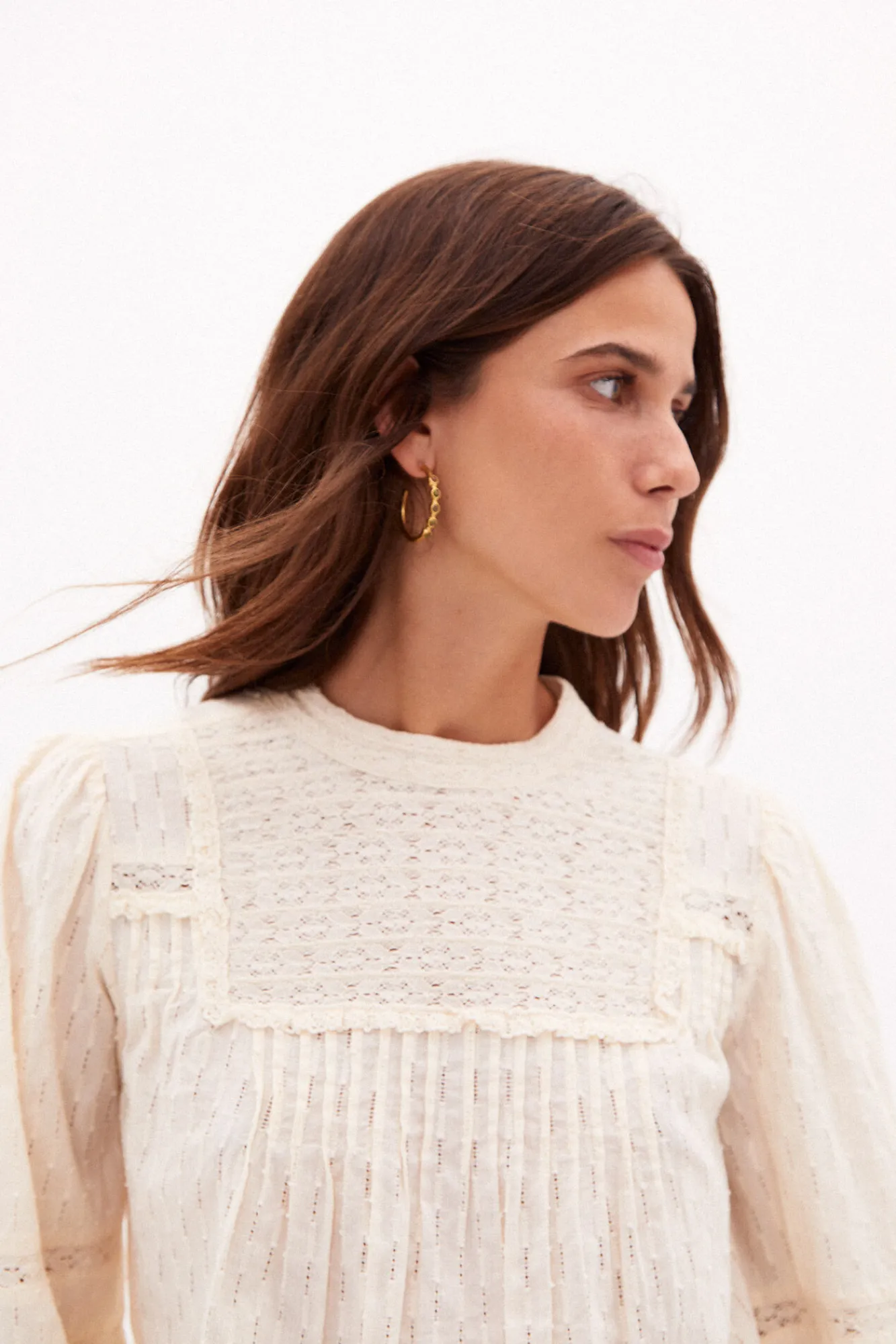 Blanca Blusa Algodon Romantica^Hoss Intropia Discount