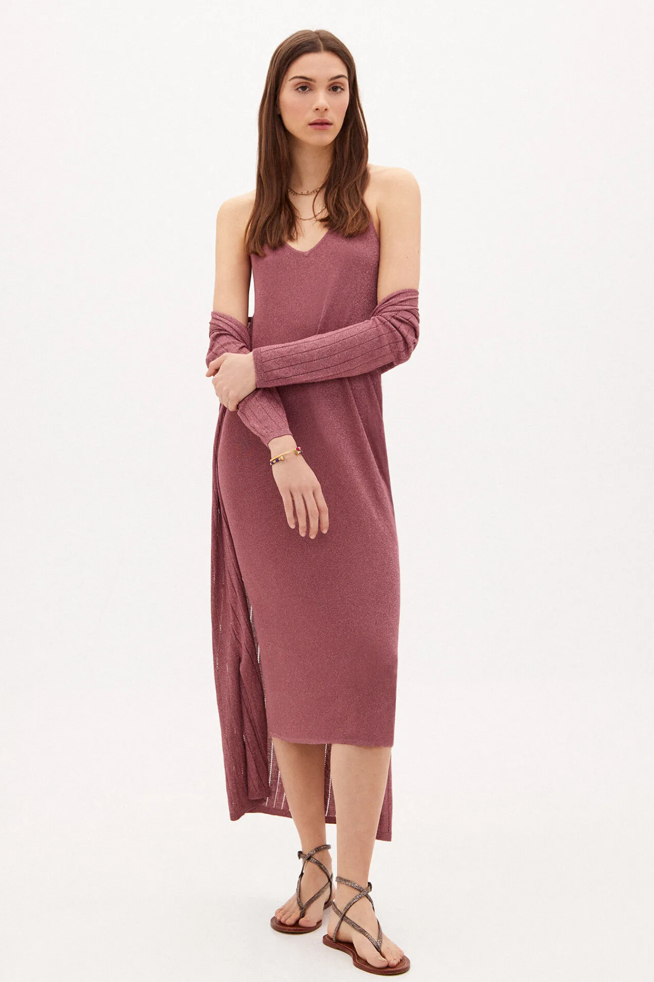 Blanca Vestido De Punto Midi^Hoss Intropia Best Sale