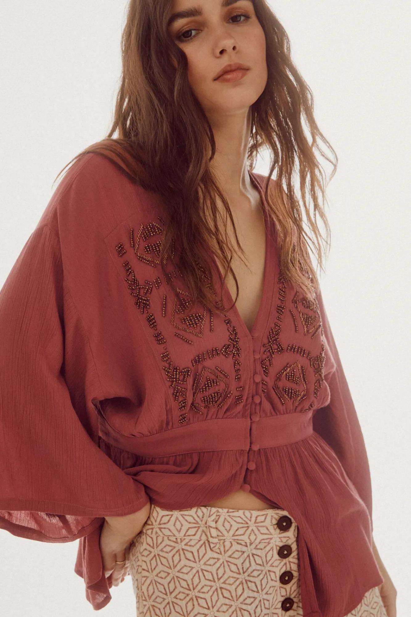 Blusa Bordada Abalorios^Slowlove Outlet