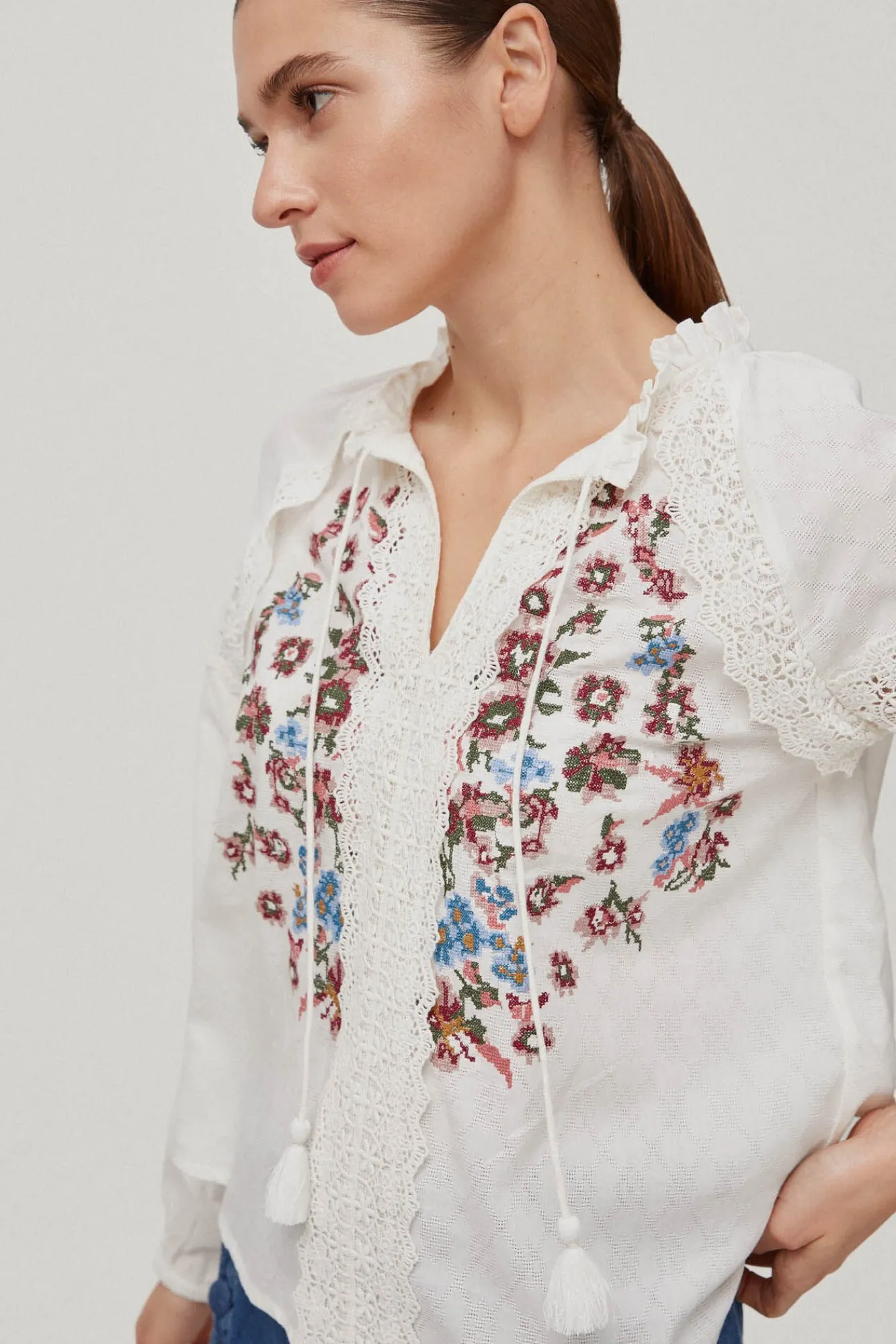 Blusa Bordada Punto De Cruz^Pedro del Hierro Online