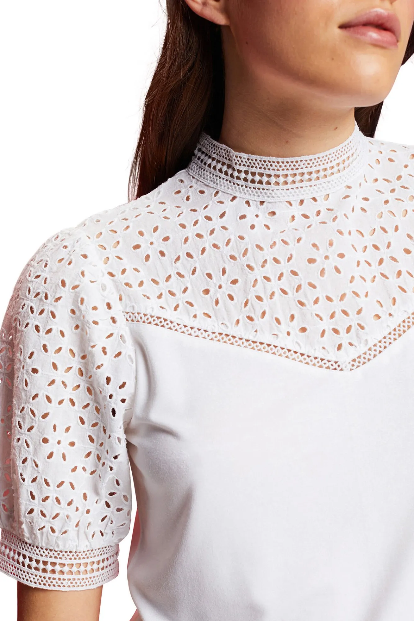Blusa Bordada Viscosa Cuello Perkins^Esprit Best