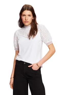 Blusa Bordada Viscosa Cuello Perkins^Esprit Best