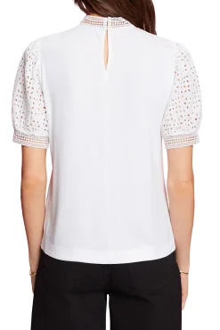 Blusa Bordada Viscosa Cuello Perkins^Esprit Best