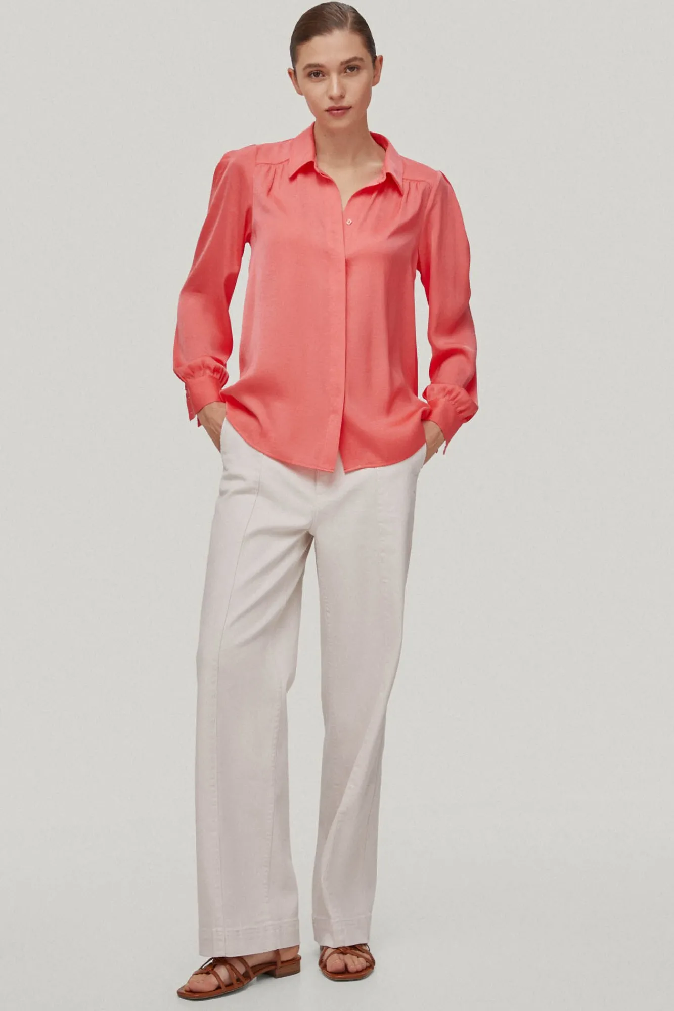 Blusa Camisera Satinada^Pedro del Hierro Fashion