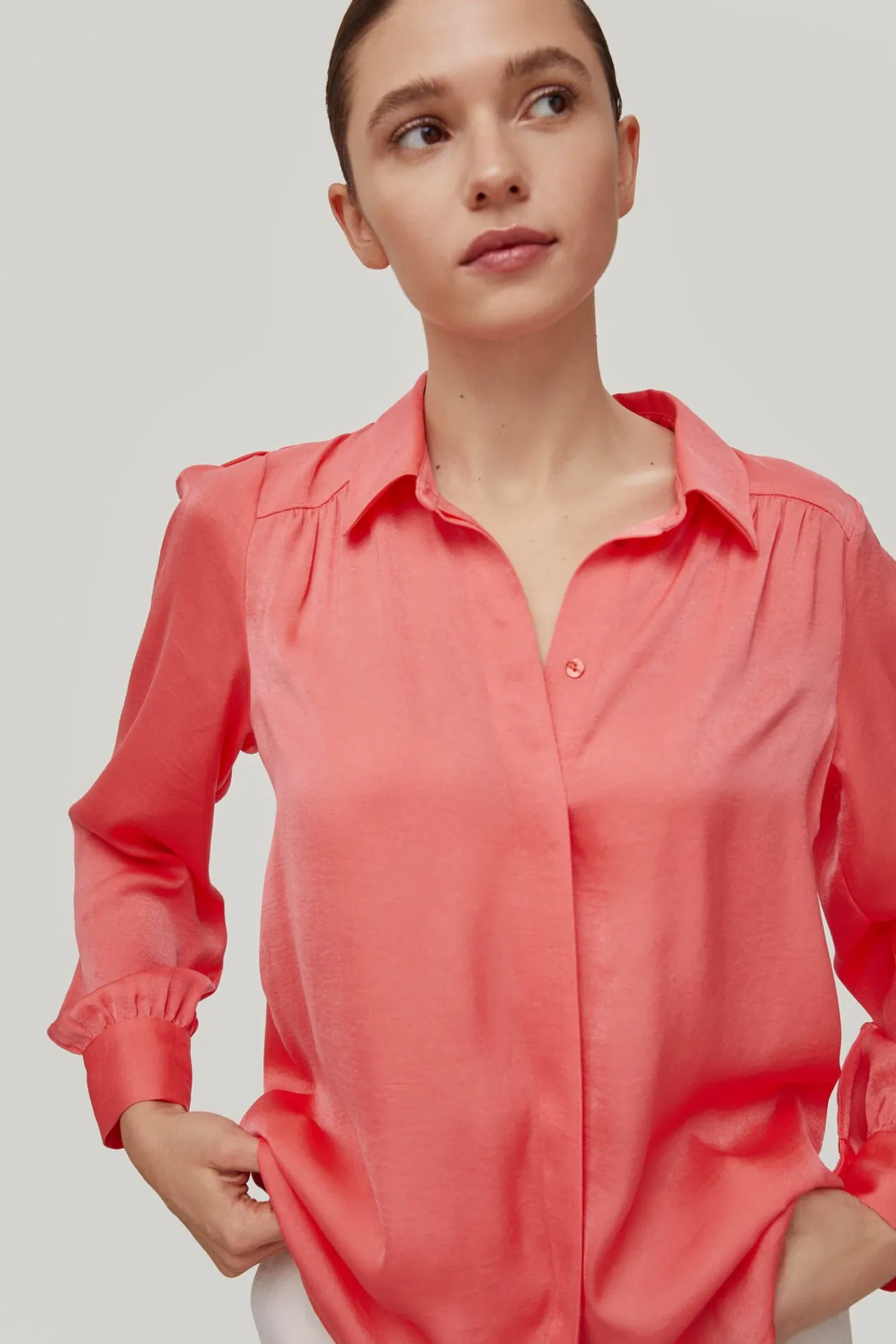 Blusa Camisera Satinada^Pedro del Hierro Fashion