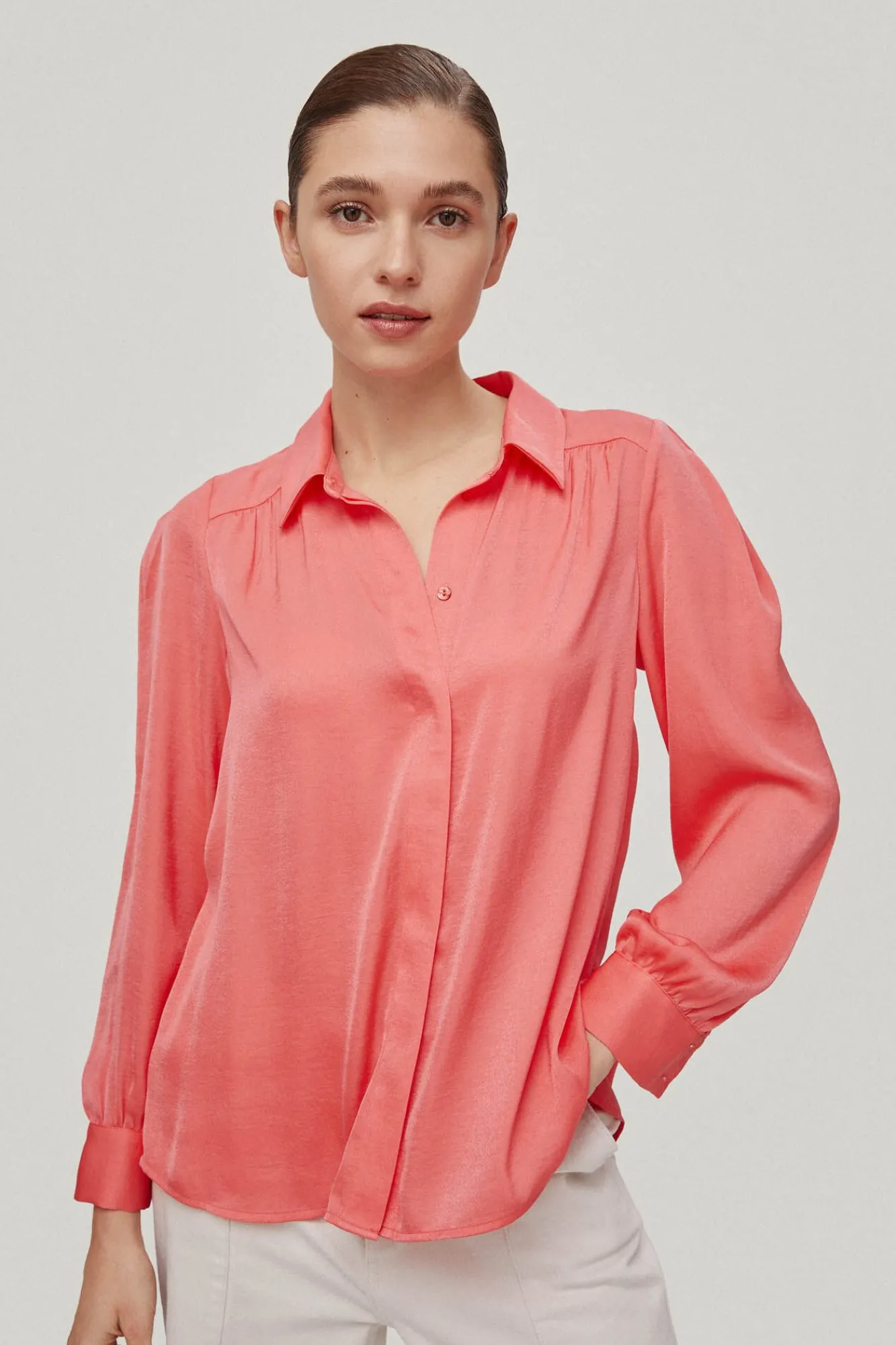 Blusa Camisera Satinada^Pedro del Hierro Fashion