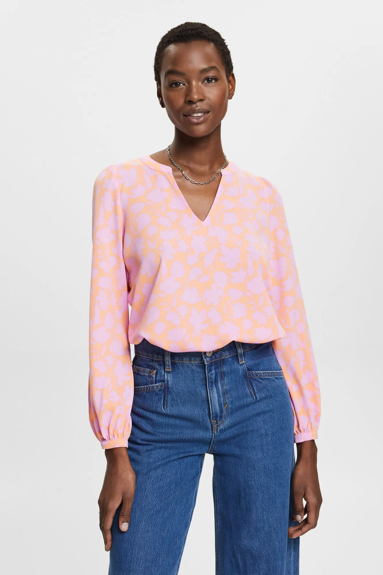 Blusa Corte Recto Estampado Allover^Esprit Clearance
