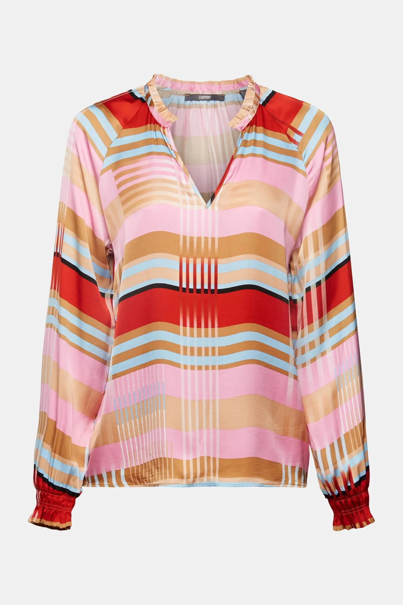 Blusa Cuadros Satinada Viscosa^Esprit Discount