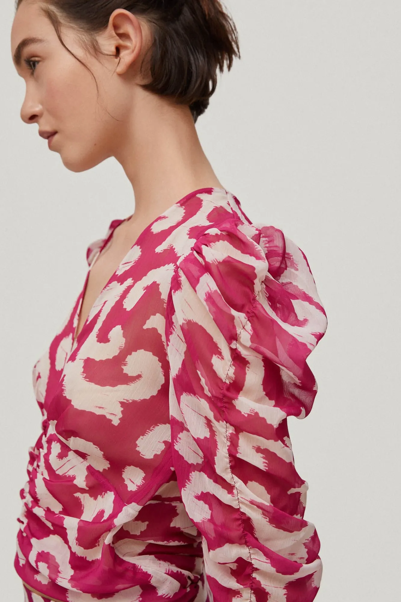 Blusa Estampada Con Frunce^Pedro del Hierro Hot