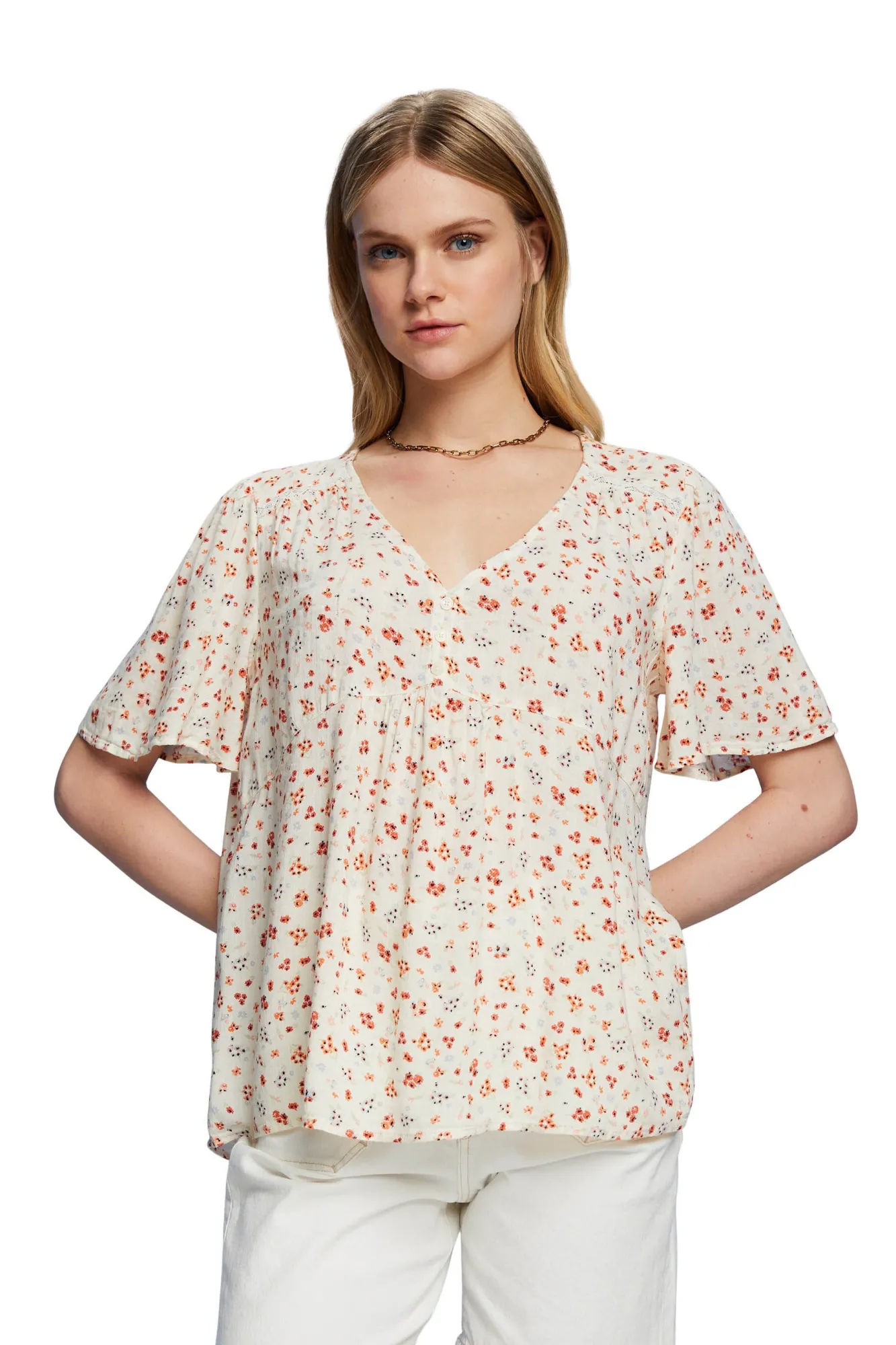 Blusa Estampado Floral Con Algodon^Esprit Fashion