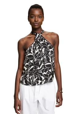 Blusa Holgada Estampada Cuello Halter^Esprit Discount