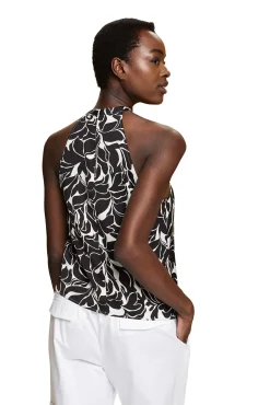 Blusa Holgada Estampada Cuello Halter^Esprit Discount