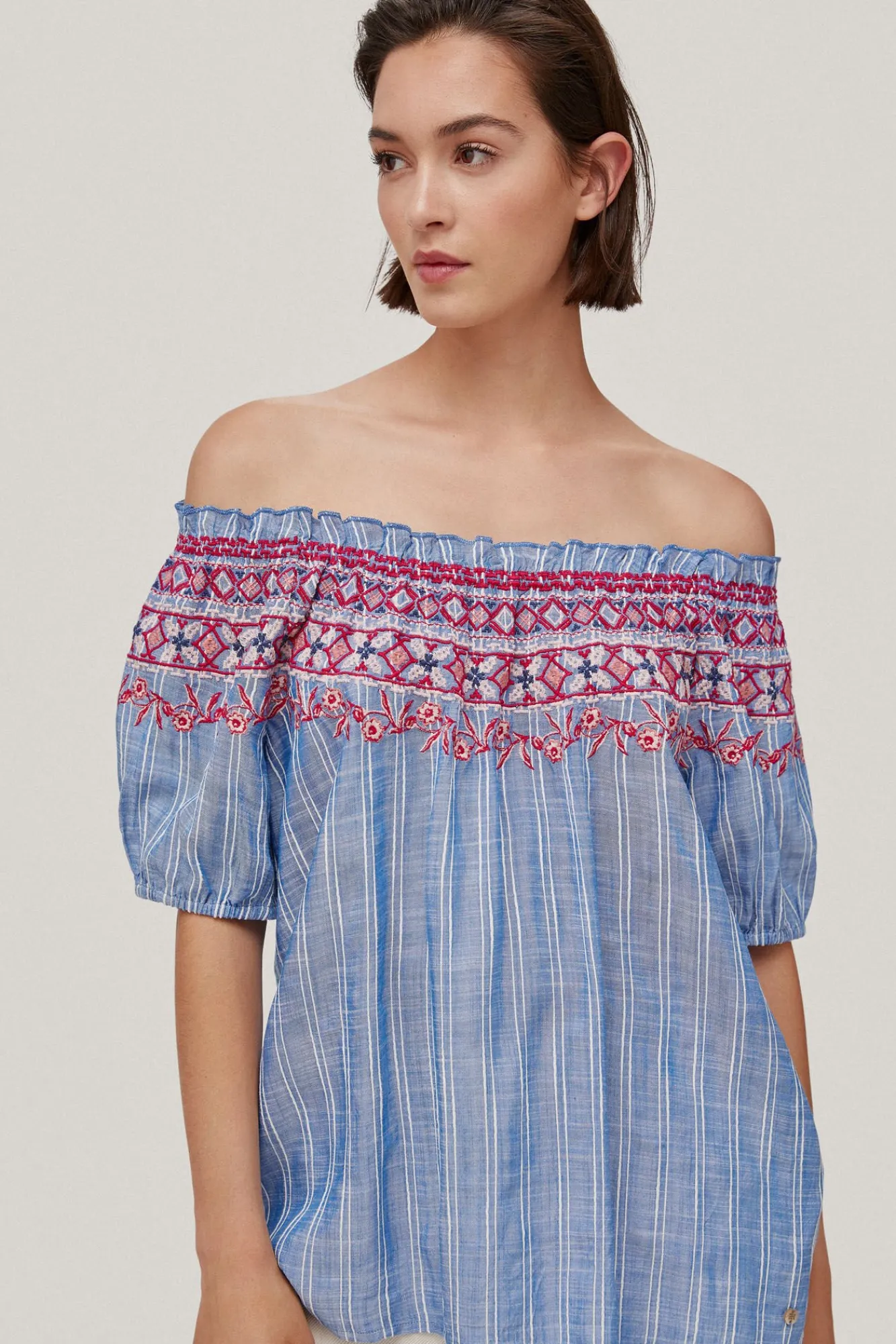 Blusa Off Shoulders Bordados^Pedro del Hierro Best Sale