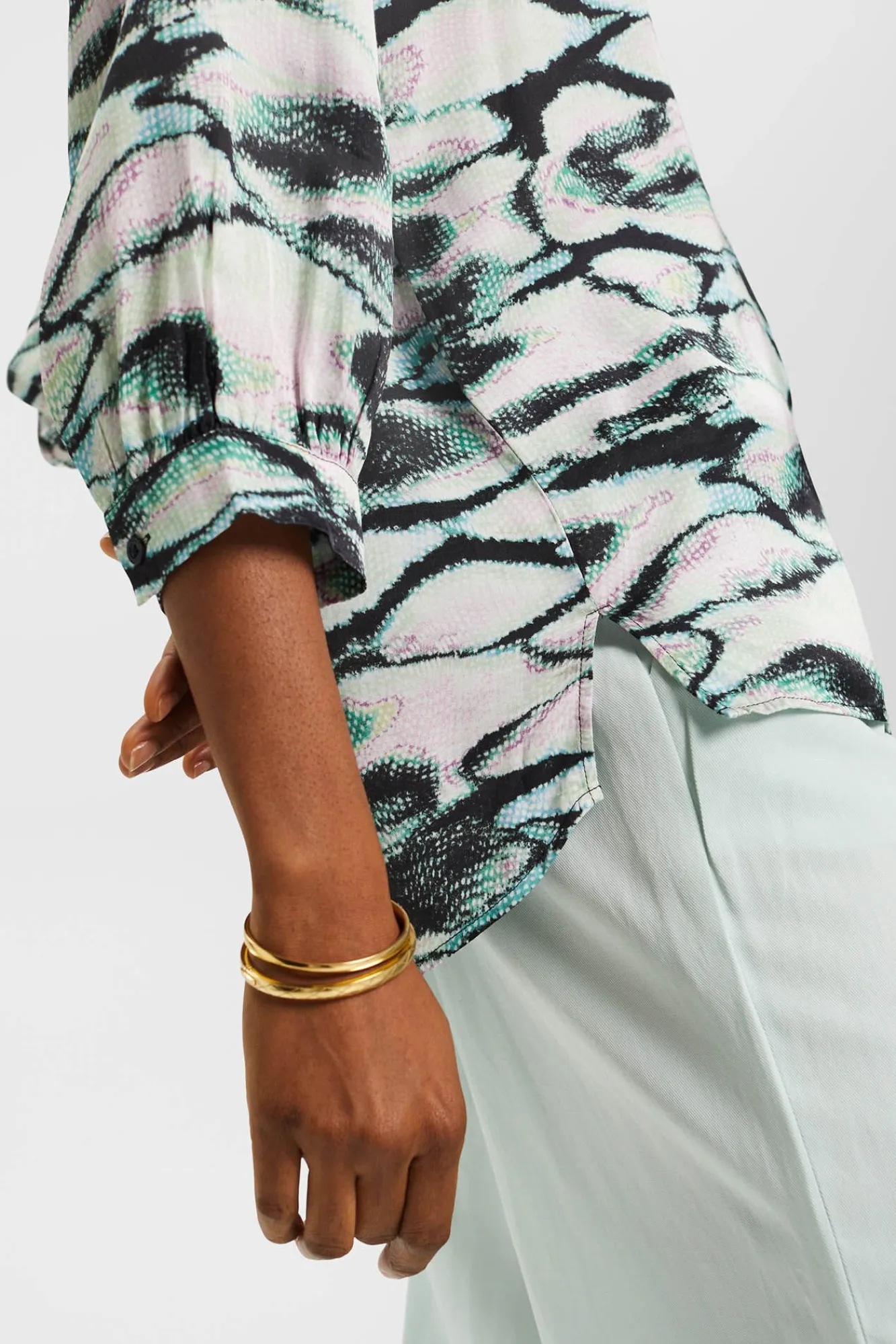 Blusa Oversized Animal Print Satinada^Esprit Best Sale