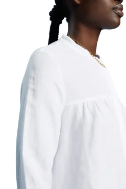 Blusa Paneles Corte Holgado Con Lino^Esprit Clearance