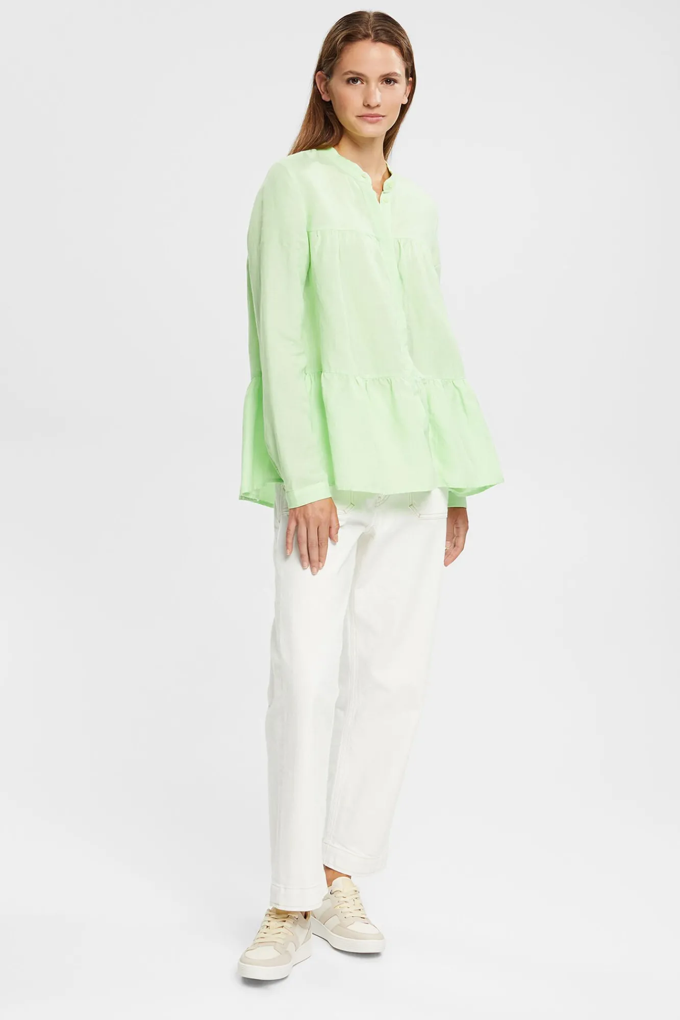 Blusa Paneles Corte Holgado Con Lino^Esprit Flash Sale