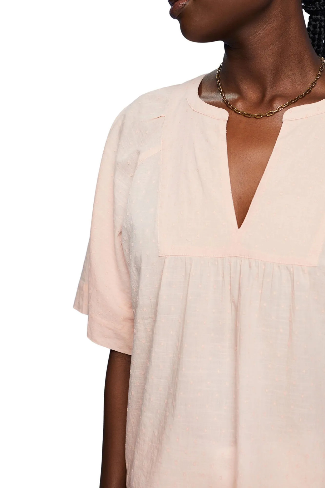 Blusa Plumeti Algodon Manga 3/4^Esprit Flash Sale