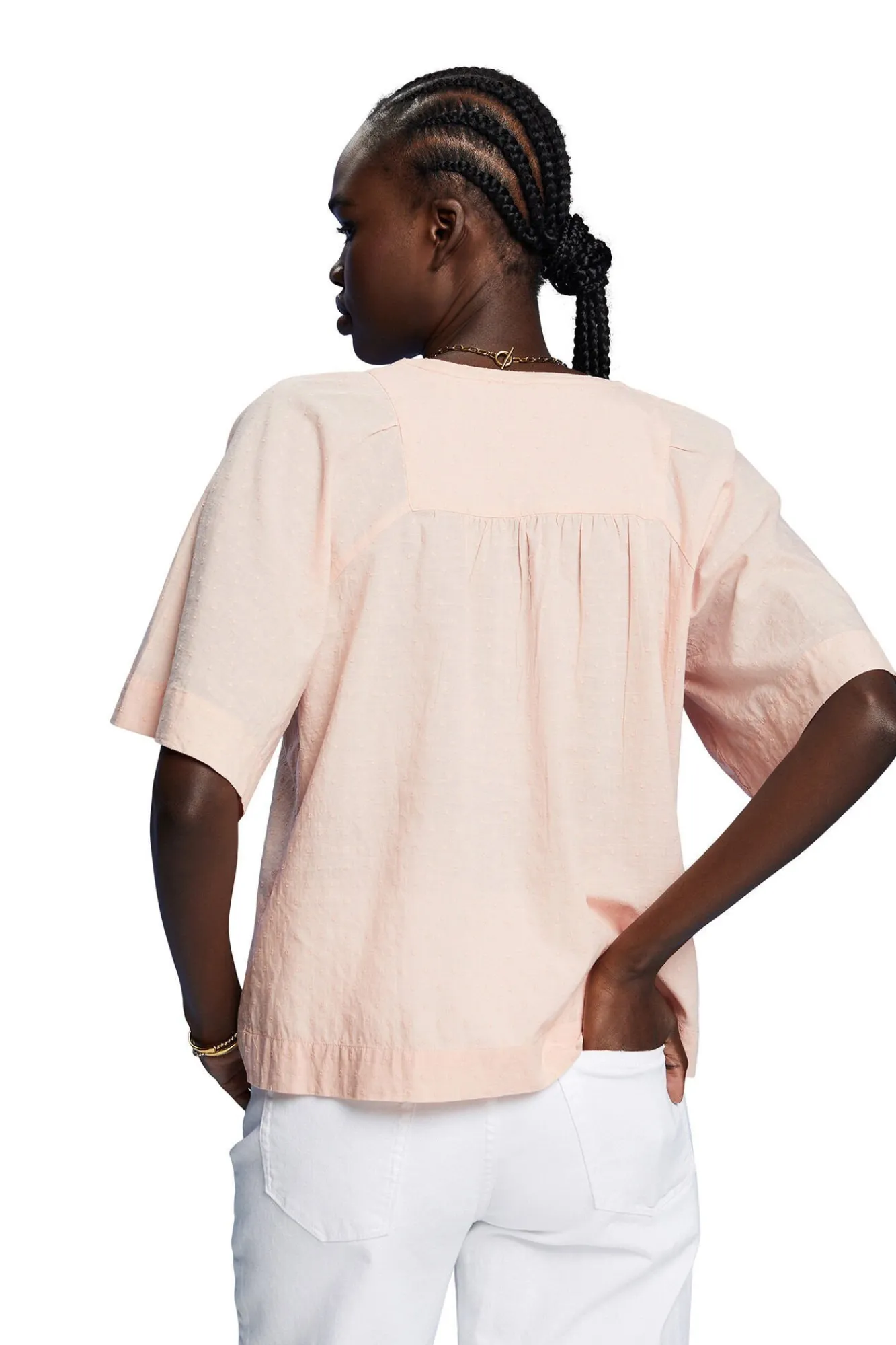 Blusa Plumeti Algodon Manga 3/4^Esprit Flash Sale