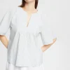 Blusa Rayas Con Lino Manga 3/4^Esprit Hot