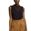 Blusa Sin Mangas Cuello Ruffle Viscosa^Esprit Fashion