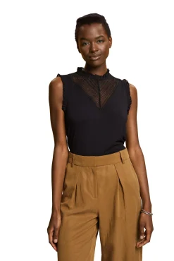 Blusa Sin Mangas Cuello Ruffle Viscosa^Esprit Fashion