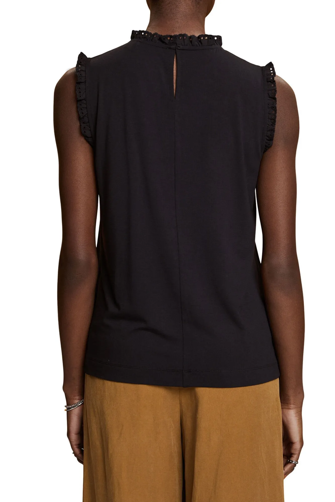 Blusa Sin Mangas Cuello Ruffle Viscosa^Esprit Fashion