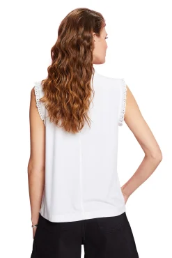 Blusa Sin Mangas Cuello Ruffle Viscosa^Esprit Clearance