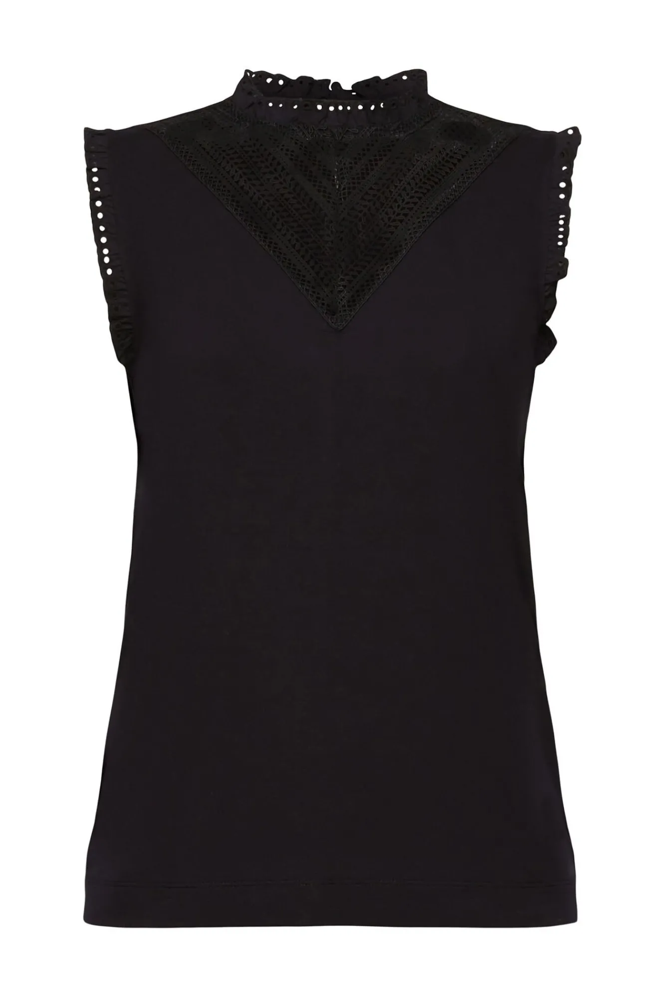 Blusa Sin Mangas Cuello Ruffle Viscosa^Esprit Fashion