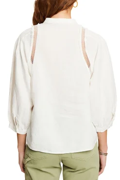 Blusa Volumen Cuello Mao Lino^Esprit Cheap