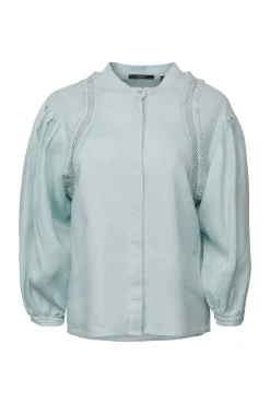Blusa Volumen Cuello Mao Lino^Esprit Online
