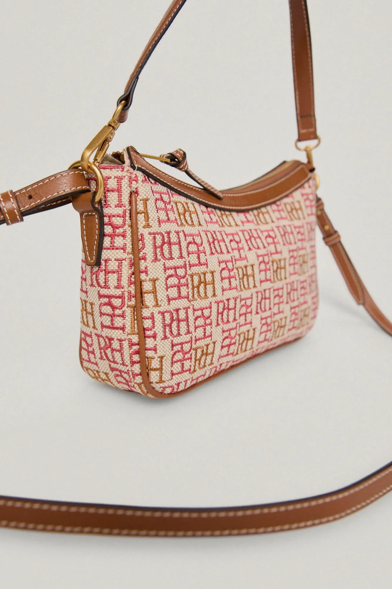 Bolso Baguette Y Bandolera De Canvas Logotipo Bordado Y Piel^Pedro del Hierro Cheap