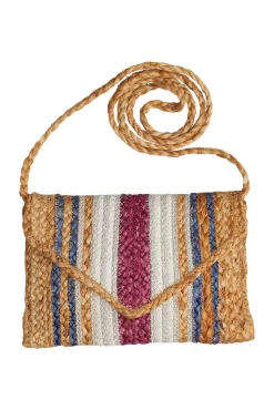 Bolso Clutch Tejido Yute Rayas^Esprit New