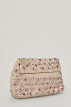 Bolso Pouch De Tejido Con Bordado De Cristales^Pedro del Hierro Best