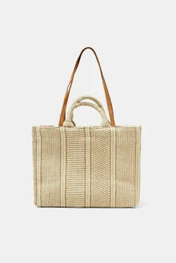 Bolso Tejido Tipo Shopper Color Block Con Fibra De Yute^Esprit Store