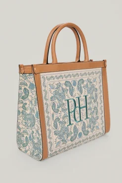 Bolso Tote De Canvas Estampado Marino Y Piel^Pedro del Hierro Store