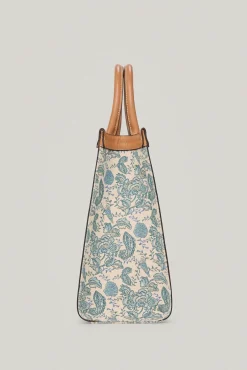 Bolso Tote De Canvas Estampado Marino Y Piel^Pedro del Hierro Store