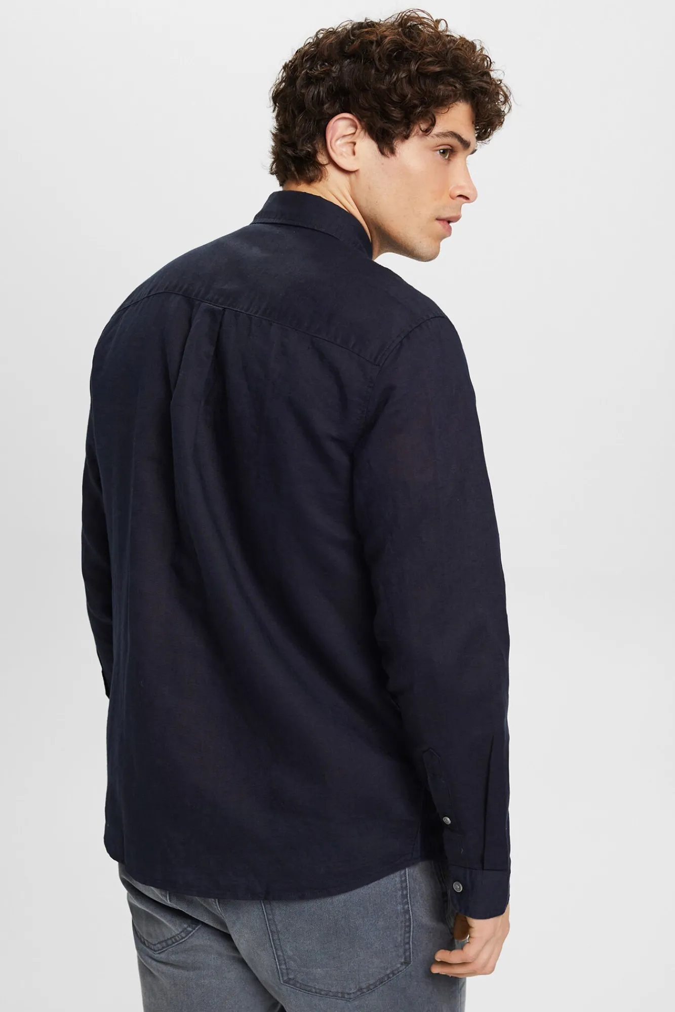Camisa Basica Regular Fit Con Lino^Esprit Discount