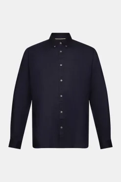 Camisa Basica Regular Fit Con Lino^Esprit Discount