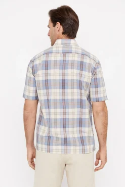 Camisa Cuadros Lino Algodon Manga Corta^Cortefiel Flash Sale