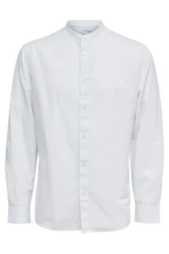 Camisa De Manga Larga Y Cuello Mao De Lino Y Algodon Organico.^Selected Fashion