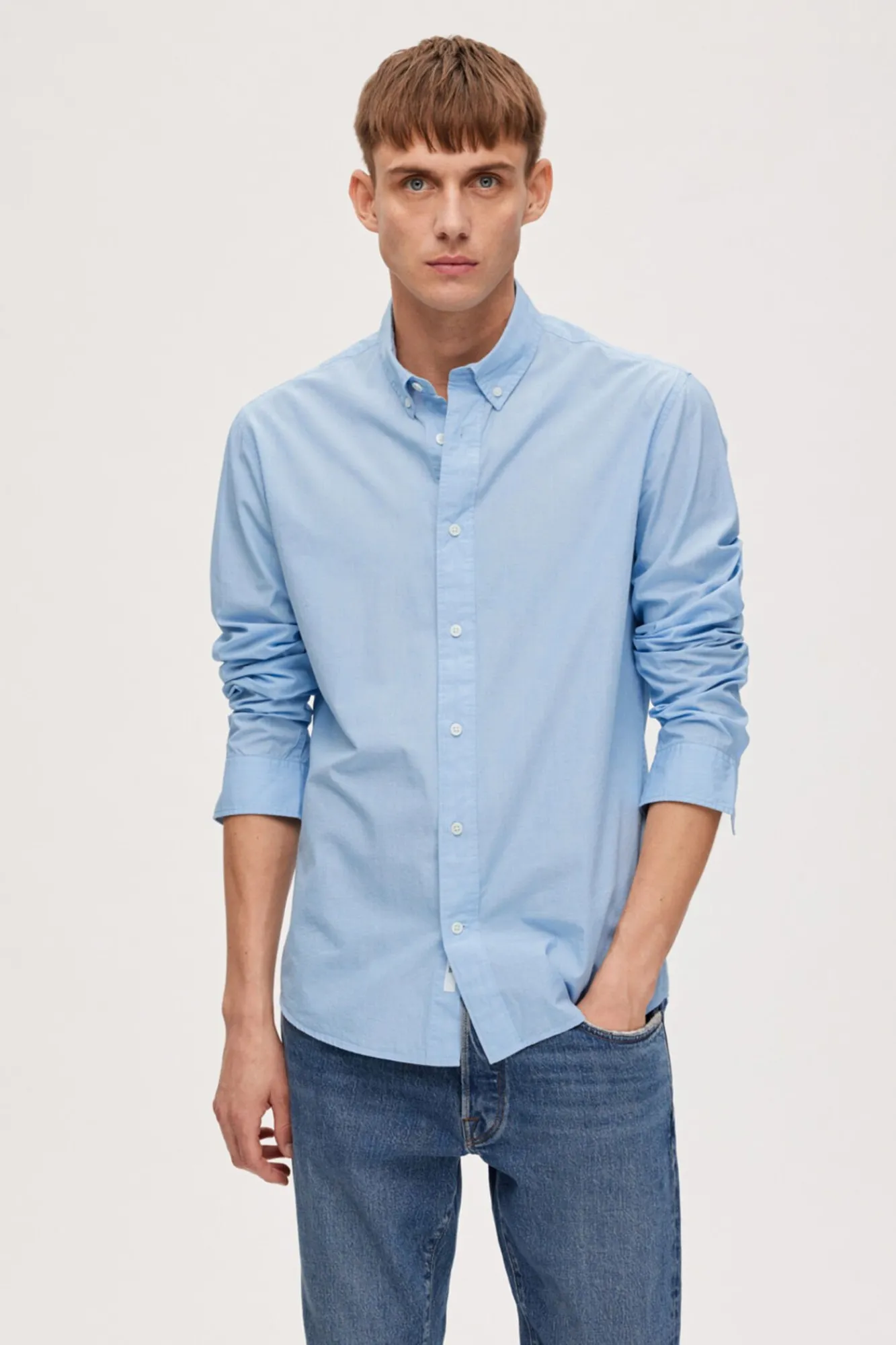Camisa De Manga Larga Y Regular Fit Algodon Organico.^Selected Online