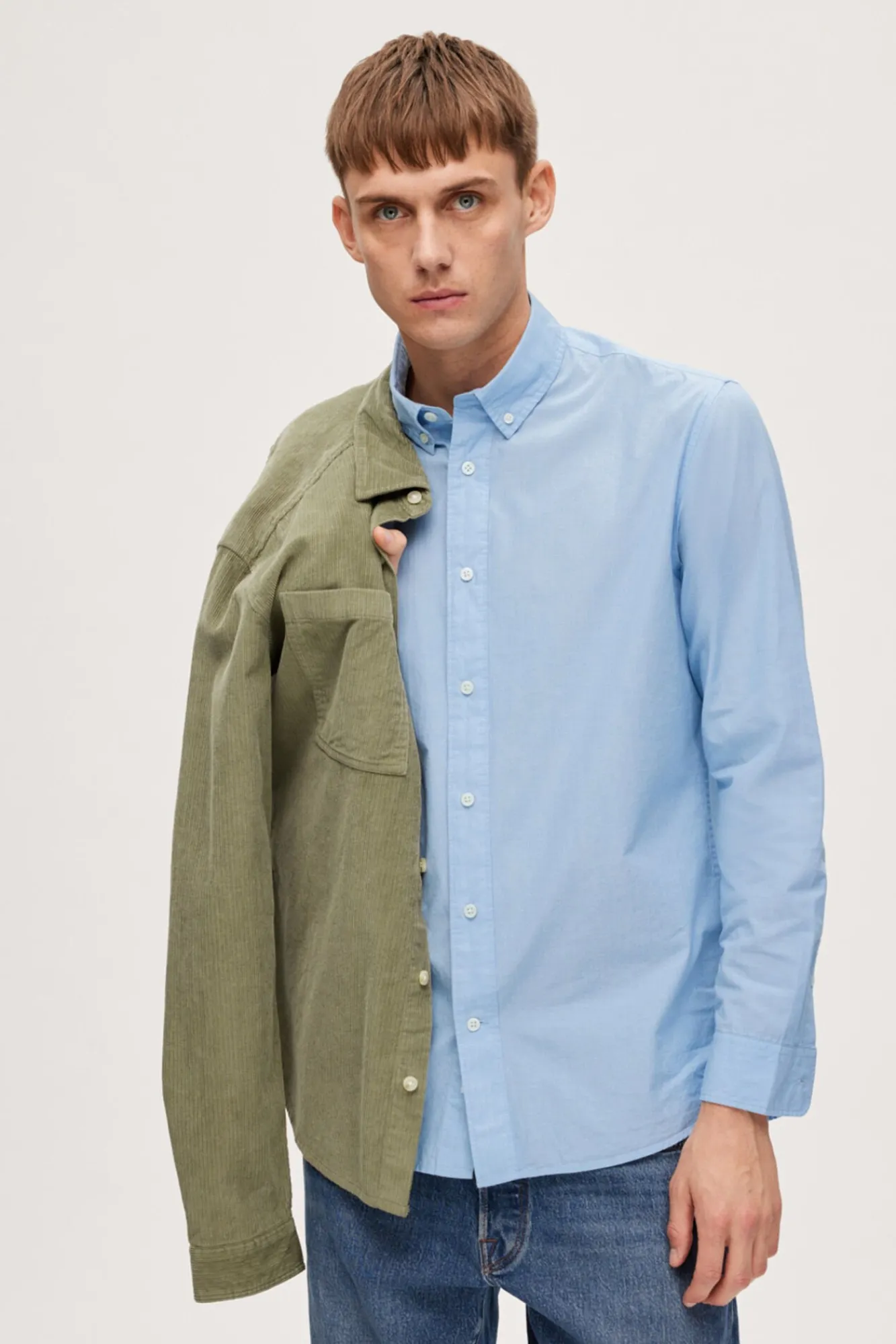 Camisa De Manga Larga Y Regular Fit Algodon Organico.^Selected Online