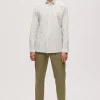 Camisa De Vestir De Manga Larga Algodon Organico^Selected Outlet