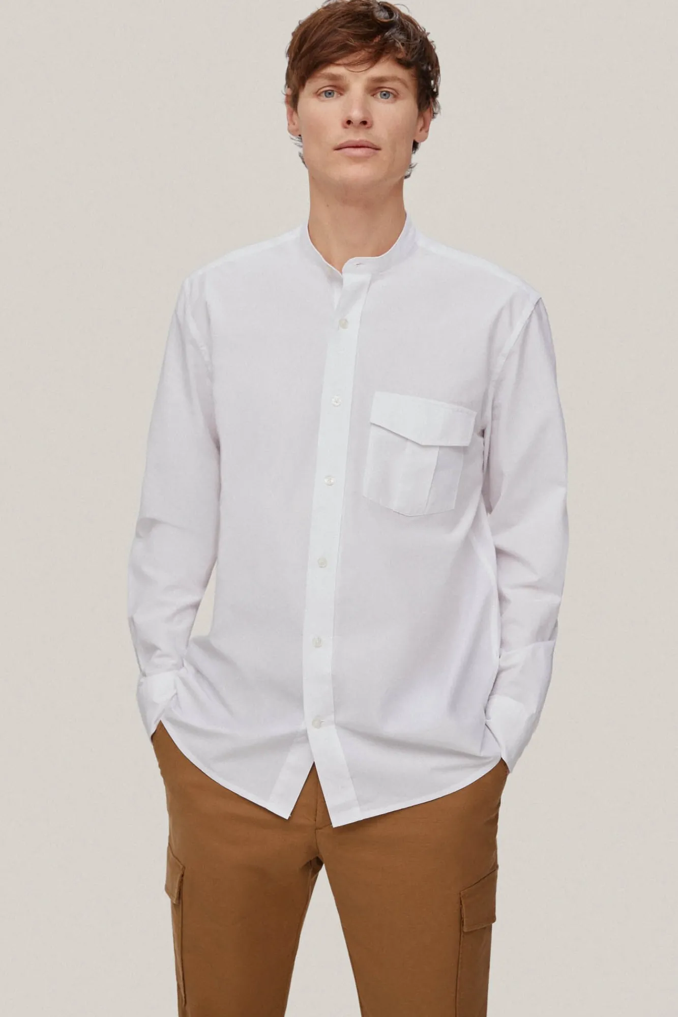 Camisa Lisa Cuello Mao^Pedro del Hierro Best Sale