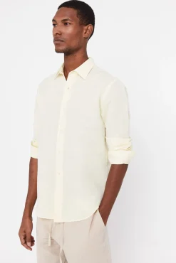 Camisa Lisa Lino Algodon^Cortefiel Shop